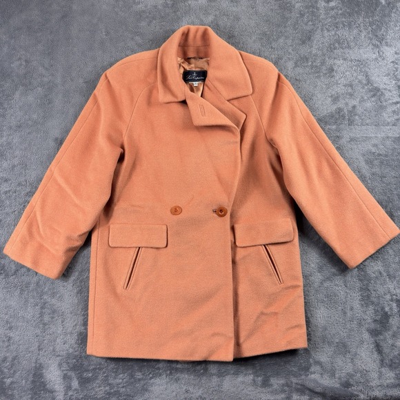 Les Copains Jackets & Blazers - LES‎ COPAINS Double Breasted Peacoat Womens 40 Orange Wool Blend Jacket Italy